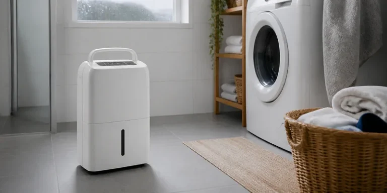 Luchtontvochtiger in een wasruimte