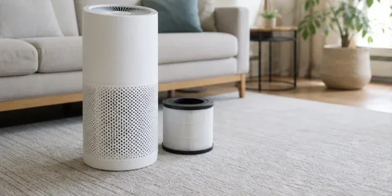 Luchtreiniger met HEPA-filter in de woonkamer