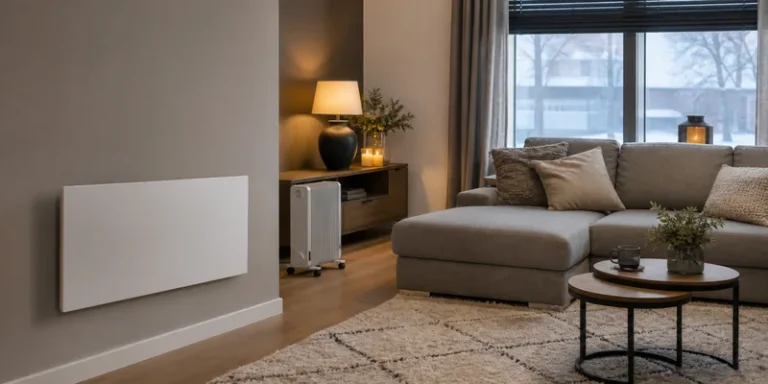 Verwarmers in een gezellige woonkamer